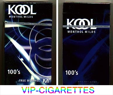 Kool Menthol Milds 100s True Menthol M cigarettes hard box