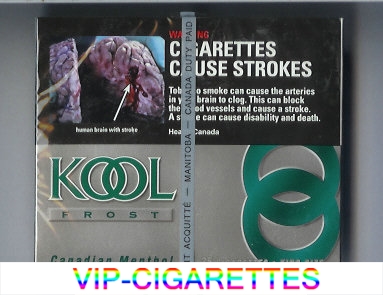 Kool Frost Canadian Menthol 25s cigarettes wide flat hard box