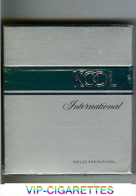 Kool International 100s Mild Menthol cigarettes wide flat hard box