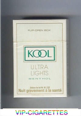 Kool Ultra Lights Menthol cigarettes hard box