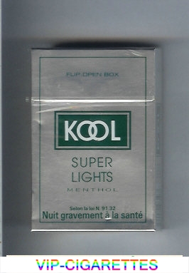 Kool Super Lights Menthol cigarettes hard box