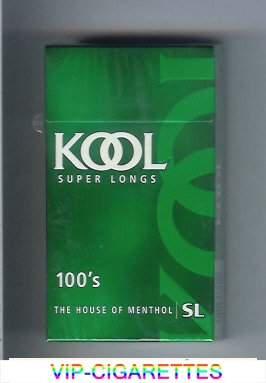 Kool Super Longs 100s The House of Menthol cigarettes hard box