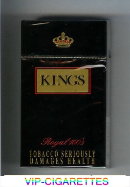 Kings Royal 100s black cigarettes hard box