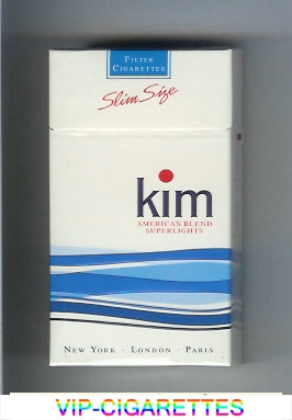 Kim American Blend Superlights 100s cigarettes hard box