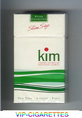 Kim American Blend Menthol Lights 100s cigarettes hard box