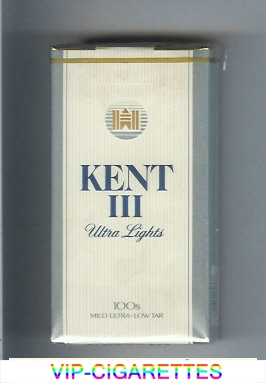 Kent III Ultra Lights 100s Mild Ultra-Low Tar cigarettes soft box