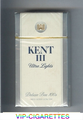 Kent III Ultra Lights Deluxe Box 100s Mild Ultra-Low Tar cigarettes hard box