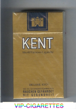 Kent World Famous Cigarette Deluxe 100s gold cigarettes hard box