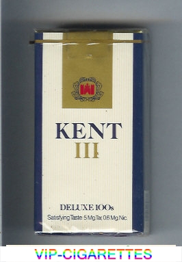 Kent III Deluxe 100s cigarettes soft box