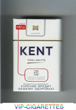 Kent USA Blend 1 mg Lights Triple Filter cigarettes hard box
