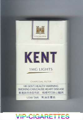 Kent USA Blend 1 mg Lights Charcoal Filter cigarettes hard box