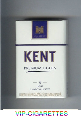 Kent USA Blend Premium Lights 8 Light Charcoal Filter cigarettes hard box
