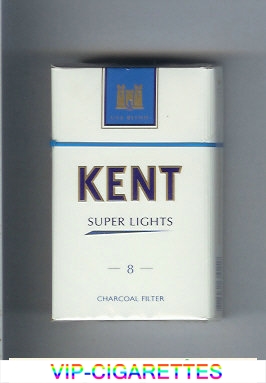 Kent USA Blend Super Lights 8 Charcoal Filter cigarettes hard box