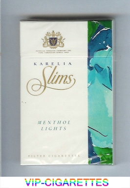 Karelia Slims Menthol Lights 100s cigarettes hard box