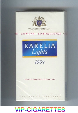 Karelia Lights Finest Virginia Tobaccos 100s cigarettes hard box