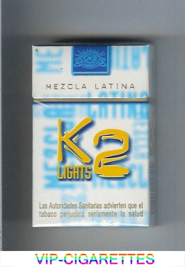 K2 Lights Mezcla Latina cigarettes hard box