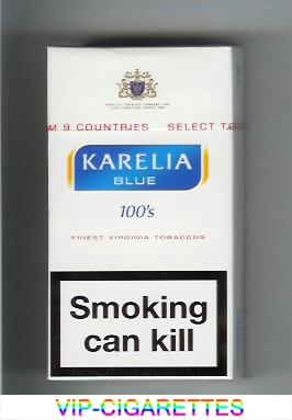 Karelia Blue Finest Virginia Tobaccos 100s cigarettes hard box