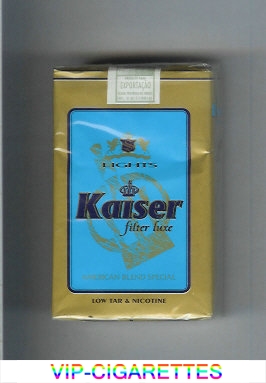 Kaiser Lights Filter Luxe American Blend Special blue and gold cigarettes soft box