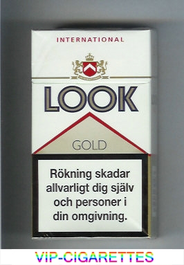 Look International Gold 100s cigarettes hard box