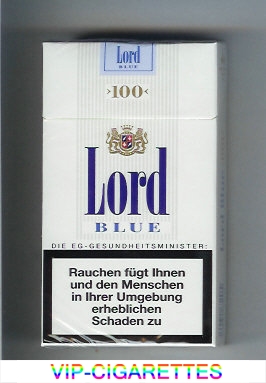 Lord Blue 100s cigarettes hard box