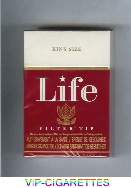 Life Filter Tip red and white cigarettes hard box