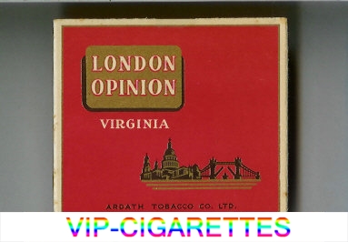 London Opinion Virginia cigarettes wide flat hard box