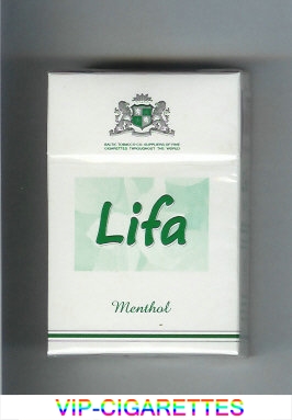 Lifa Menthol white and green cigarettes hard box