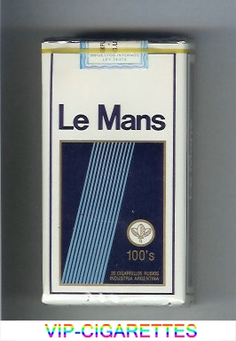 Le Mans 100s white and blue Cigarettes soft box