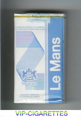 Le Mans Suaves 100s white and blue Cigarettes soft box