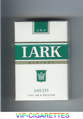 Lark Milds Menthol white and green Cigarettes hard box