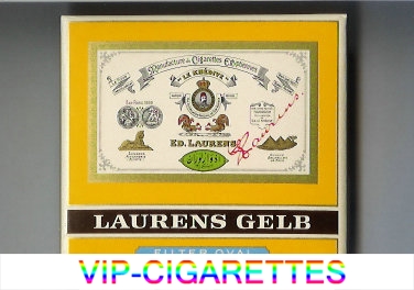 Laurens Gelb Filter Oval Cigarettes wide flat hard box