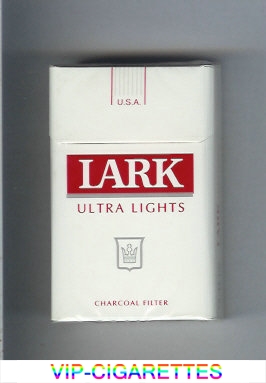 Lark Ultra Lights Charcoal Filter white and red cigarettes hard box