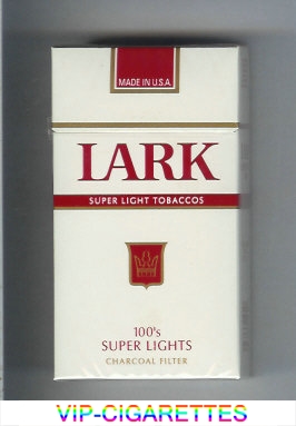 Lark Super Lights Super Light Tobaccos 100s Charcoal Filter white and red cigarettes hard box
