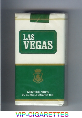 Las Vegas Menthol 100s white and green Cigarettes soft box