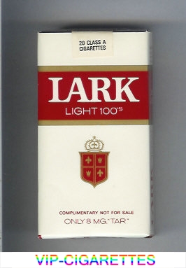 Lark Light 100s white and red Cigarettes soft box