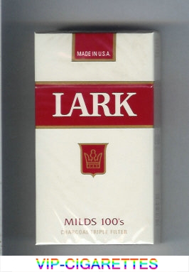 Lark Milds 100s Charcoal Triple Filter white and red cigarettes hard box