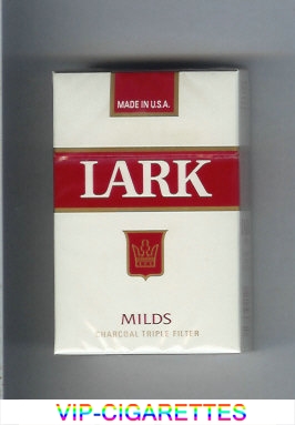 Lark Milds Charcoal Triple Filter white and red cigarettes hard box