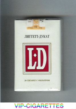 LD Liggett-Ducat white and red cigarettes soft box