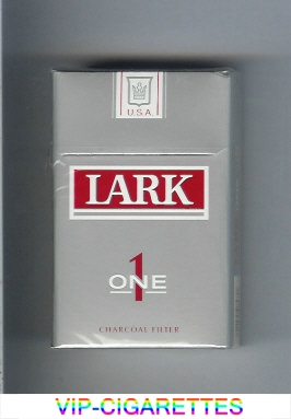 Lark 1 One Charcoal Filter grey and red cigarettes hard box
