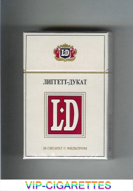 LD Liggett-Ducat white and red cigarettes hard box