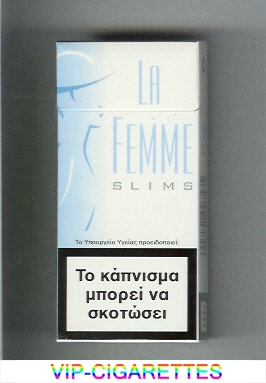 La Femme Slims 100s white and light blue cigarettes hard box
