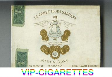 La Competidora Gaditana white cigarettes wide flat hard box