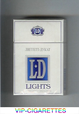 LD Liggett-Ducat Lights white and blue cigarettes hard box