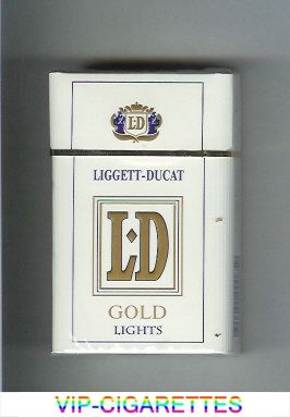 LD Liggett-Ducat Gold Lights white cigarettes hard box
