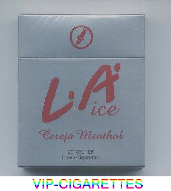 LA Ice Cereja Menthol Cigarettes wide flat hard box