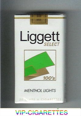 Liggett Select 100s Menthol Lights cigarettes soft box