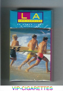 LA Los Angeles Super Light 100s Cigarettes hard box