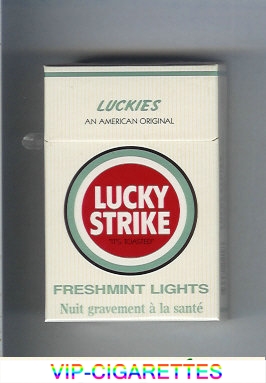 Lucky Strike Luckies An American Original Freshmint Lights cigarettes hard box