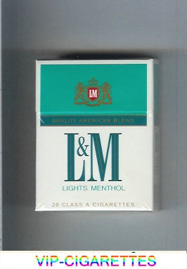 L&M Quality American Blend Lights Menthol Short cigarettes hard box