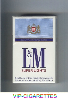 L&M Quality American Blend Super Lights cigarettes hard box